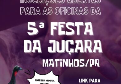 Estão abertas as inscrições para as oficinas que acontecem durante a 5° Festa da…