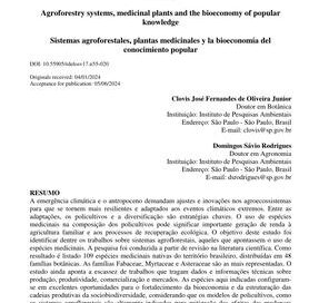 (PDF) SISTEMAS AGROFLORESTAIS, PLANTAS MEDICINAIS E A BIOECONOMIA DOS SABERES POPULARES — Agroforestry systems, medicinal plants and the bioeconomy of popular knowledge
